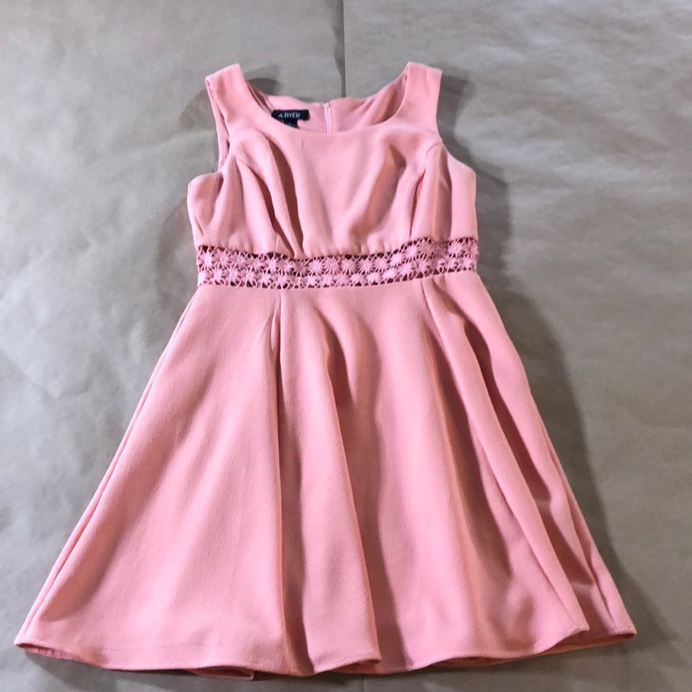 Coral Floral Cutout Dress